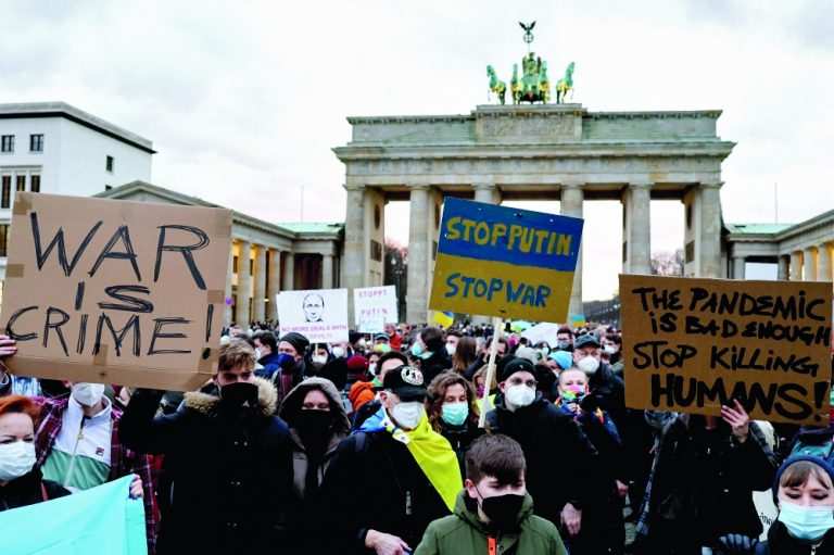 Protest in suppport of Ukraine, in Berlin